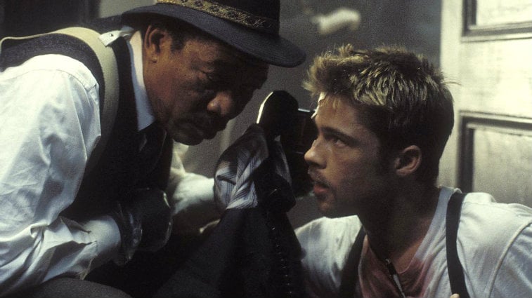 Morgan Freeman and Brad Pitt in Seven
