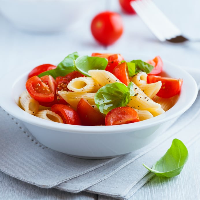 Pasta salad with cherry tomatoes