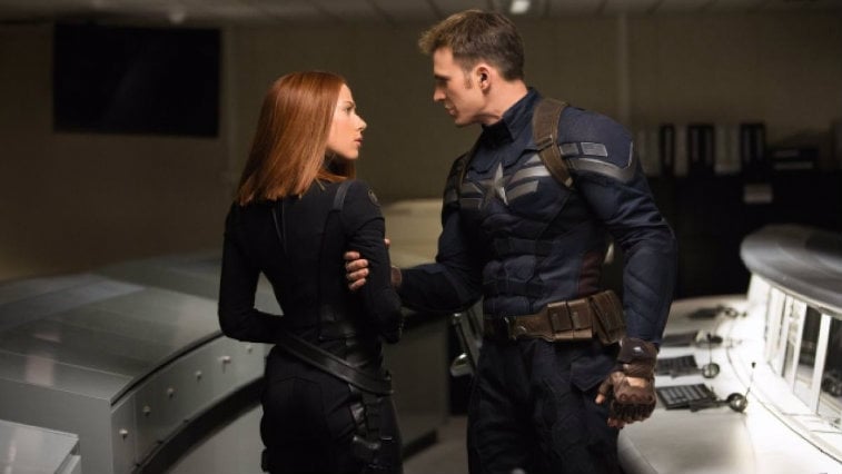 Scarlett Johansson and Chris Evans in Captain America The Winter Soldier Scarlett Johansson and Chris Evans in Captain America The Winter Soldier