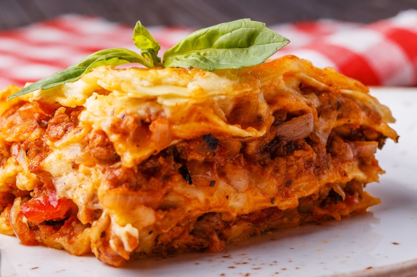 lasagna made with minced beef