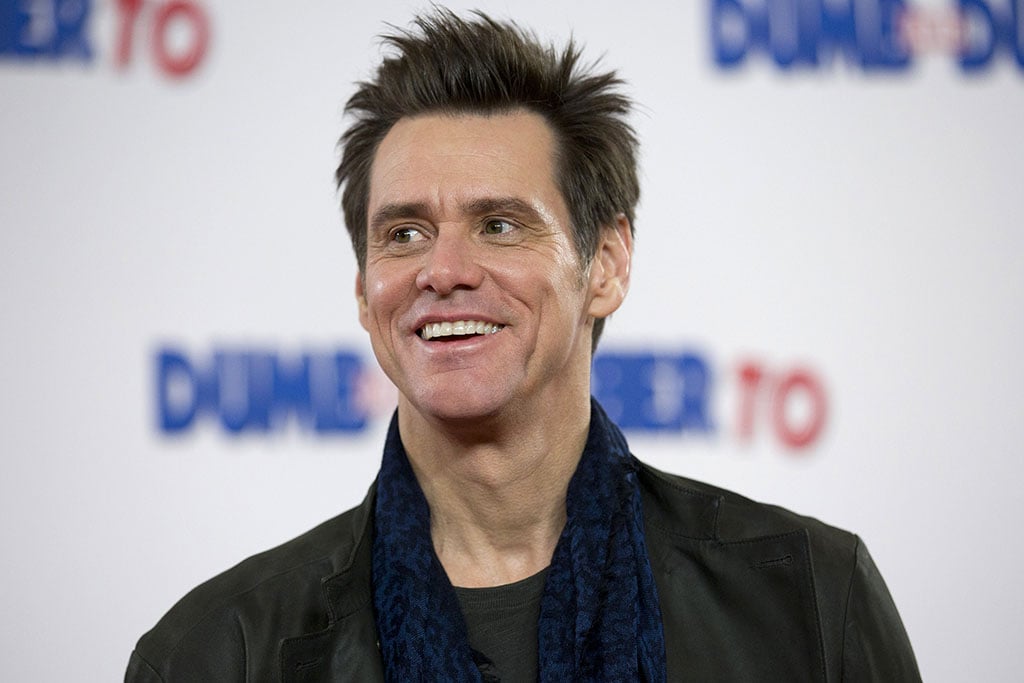 Jim Carrey poses for photographers in London