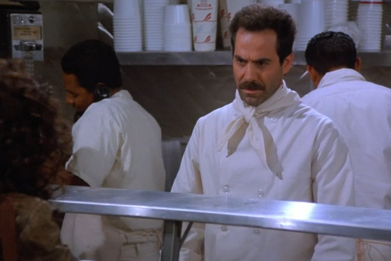 The Soup Nazi from 'Seinfeld' giving bad customer service
