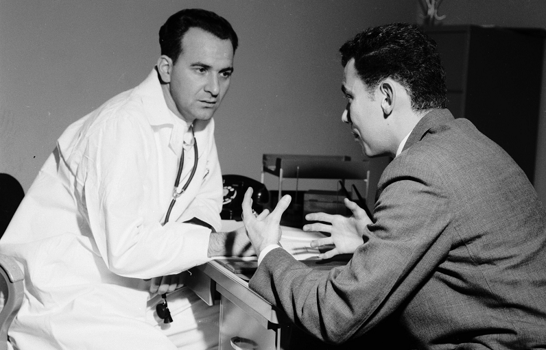 A patient describes strange sensations to his doctor A patient describes strange sensations to his doctor