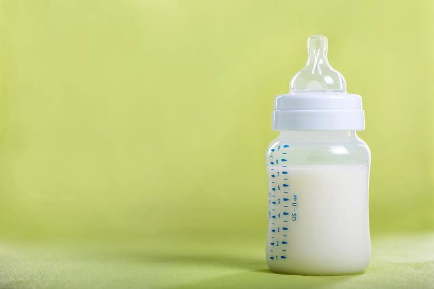 Baby bottle with formula 