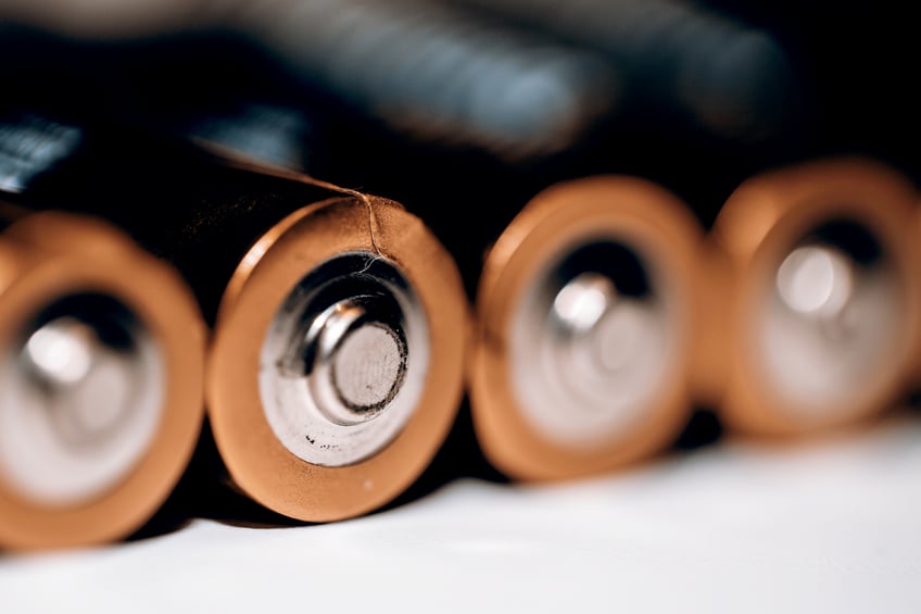 close up of batteries