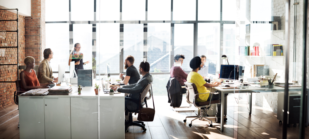 business team working in an office