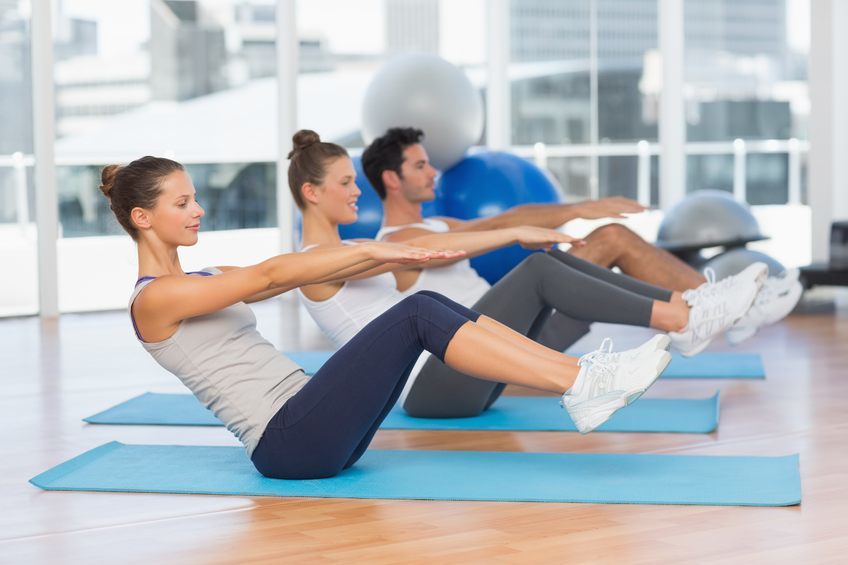 A group of people working out