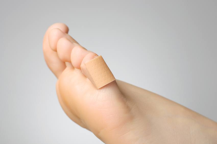 bandage on female toe