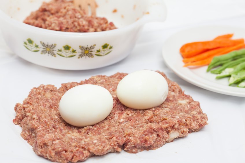 Stuffed meatloaf with eggs