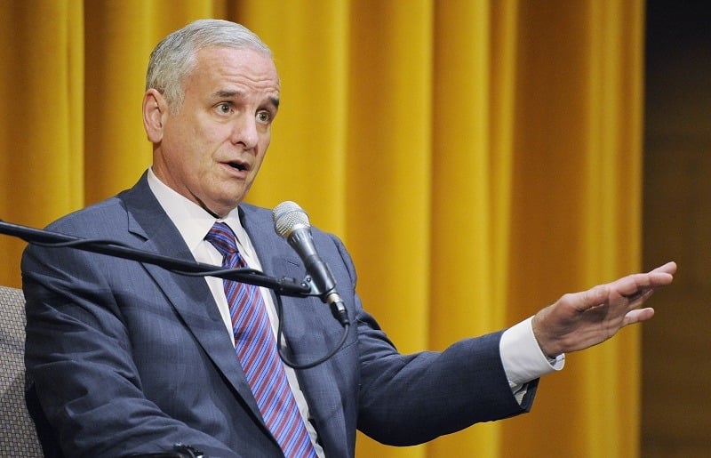 Governor of Minnesota Mark Dayton speaks to Policy Fellows at the Humphrey School of Public Affairs
