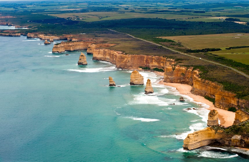 view of the great ocean road in Australia