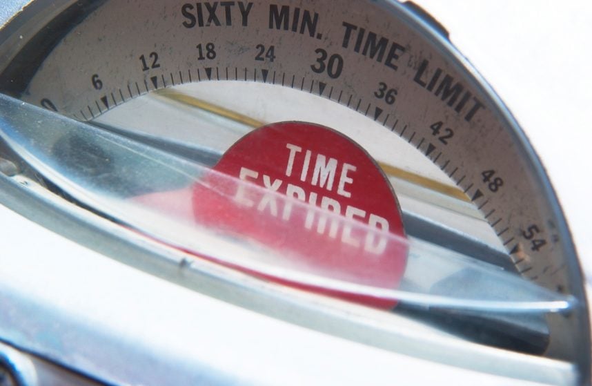 time expired on parking meter