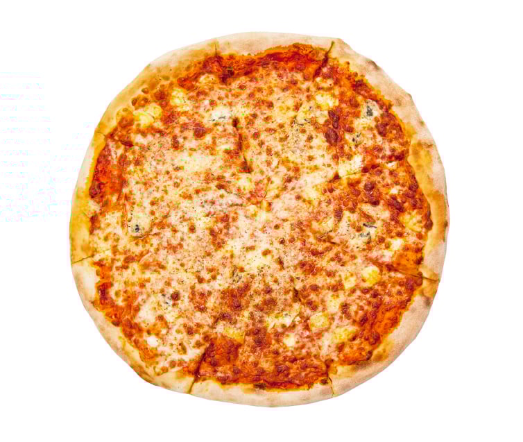 Pizza on white background