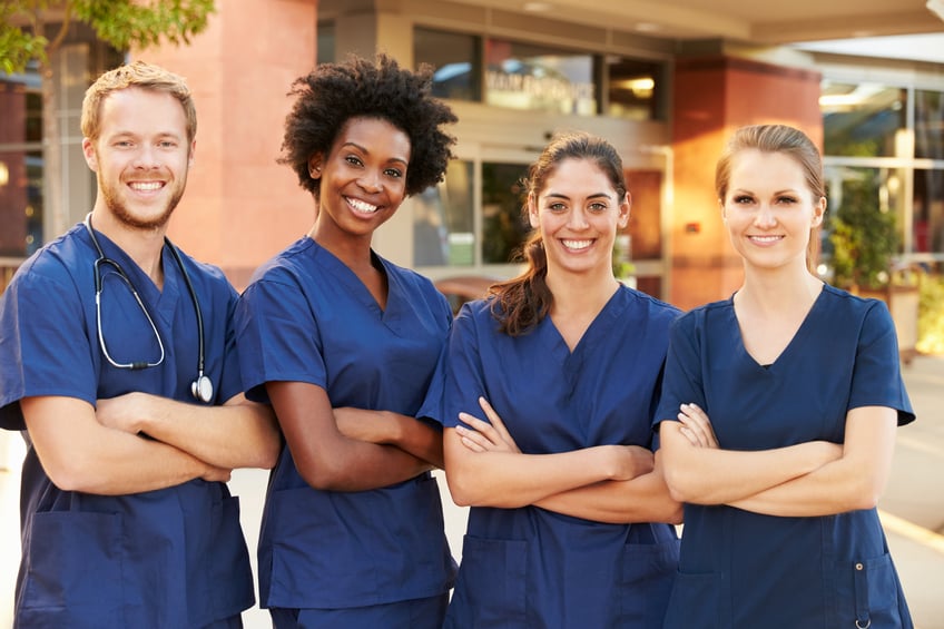 happy members of a medical team
