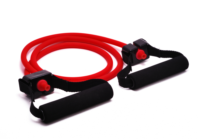 Resistance band on white background