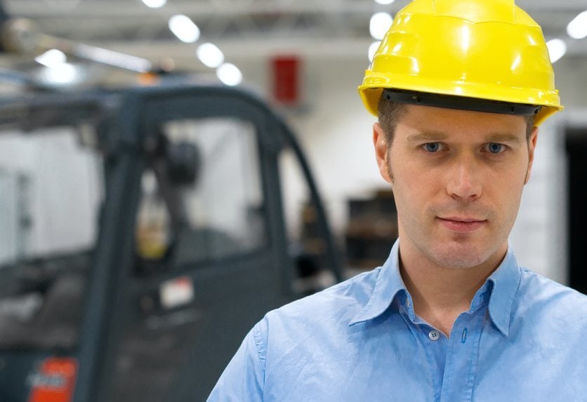 man wearing yellow hard hat