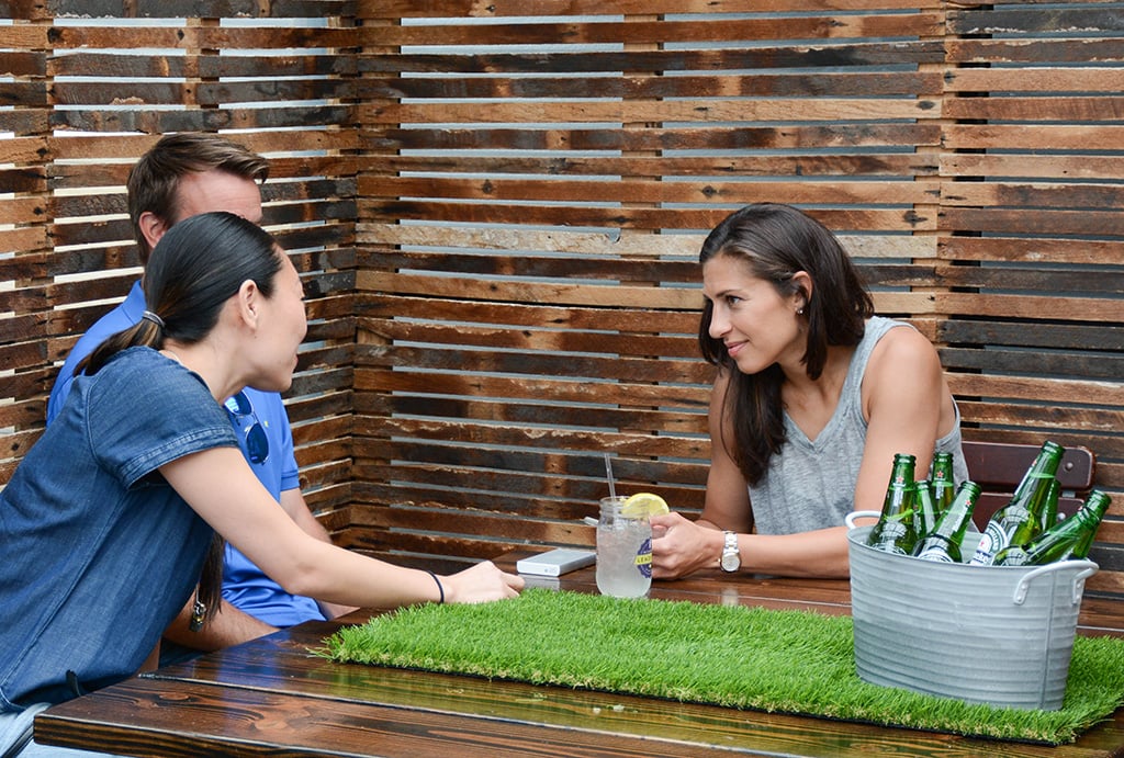 Carli Lloyd relaxing at a Heineken event