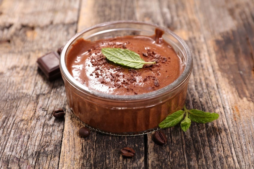 Chocolate mousse in a bowl
