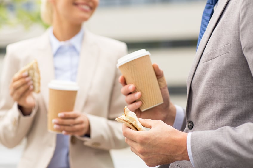 business couple having coffee