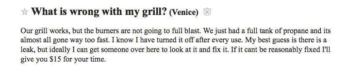 Grill fixer ad from Craigslist Los Angeles