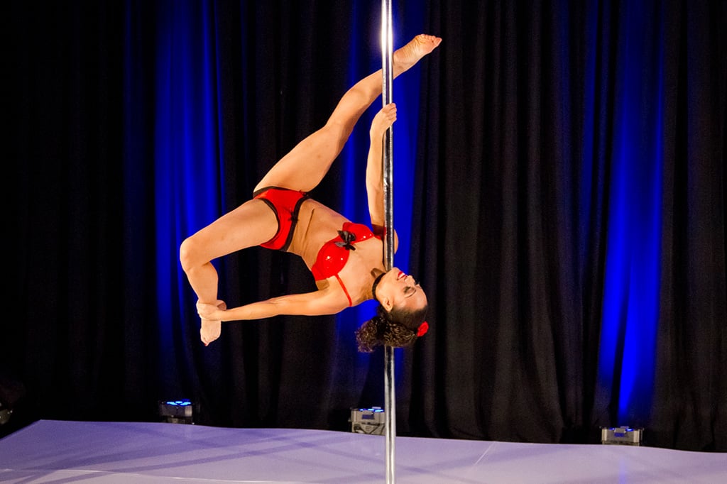 Michelle Abbruzzese performs a trick at a competition