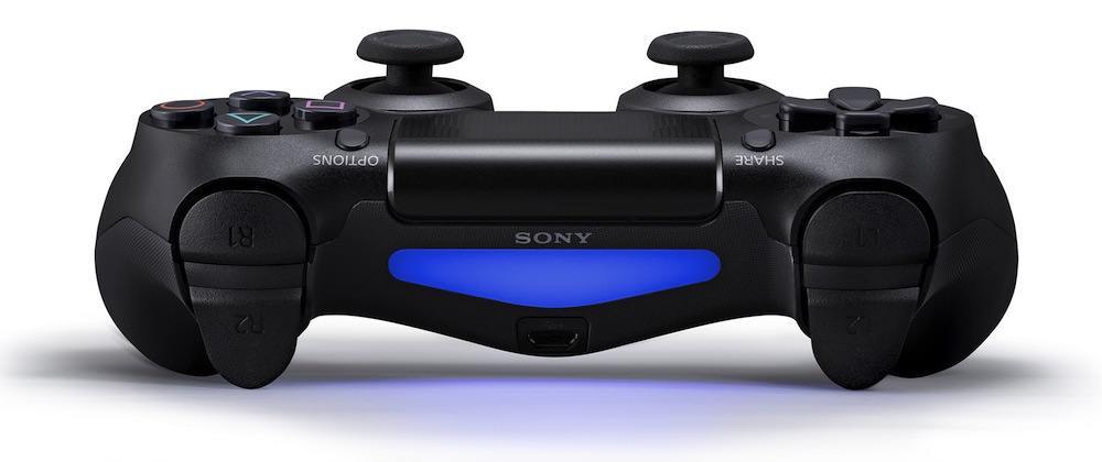A view of the light bar on a PlayStation 4 DualShock 4 controller.