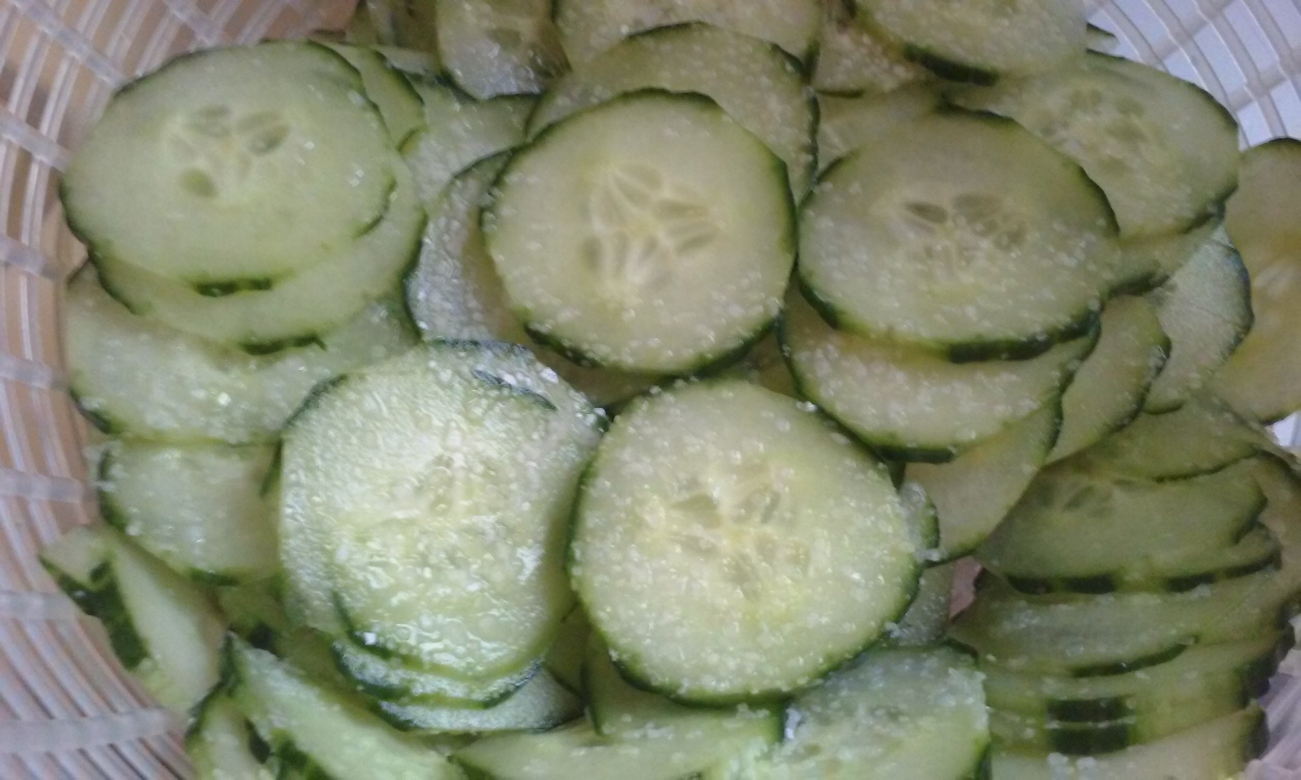 salting cucumbers
