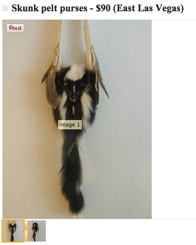 skunk pelt purse