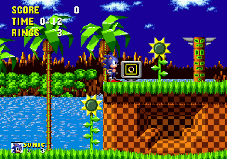 Sonic in the Green Hill Zone.