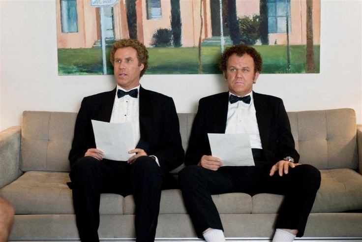 Will Ferrell and John C. Reilly attend a job interview, cover letter in hand, in 'Step Brothers'