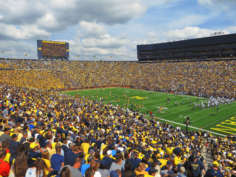 Ann Arbor is home of the University of Michigan and its passionate football legacy, making it a major scene of college sports.Ken Lund/Flickr