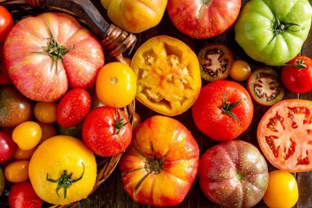 Pile of Heirloom Tomatoes