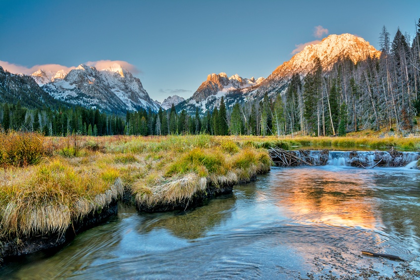 Sunrise in the Idaho mountains