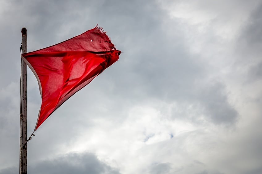 Fraying red flag