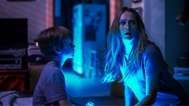Gabriel Bateman and Teresa Palmer in Lights Out