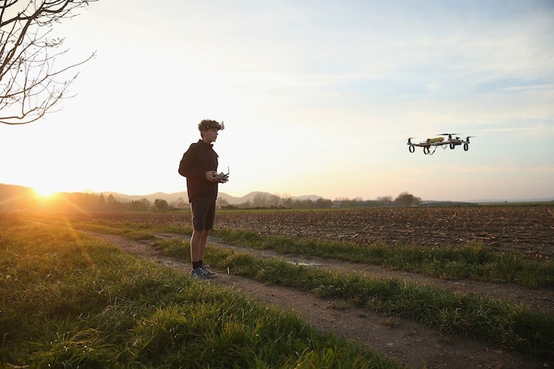 A Boy With A Quadcopter Drone