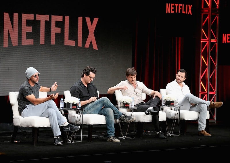 Jose Padilha, Wagner Moura, Pedro Pascal and executive producer Eric Newman | Frederick M. Brown/Getty Images