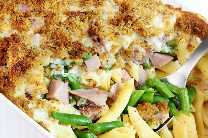 Ham, cheese and green bean casserole
