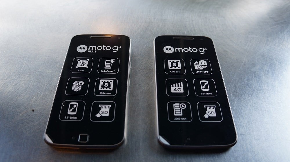 Moto G4 and Moto G4 Plus side by side