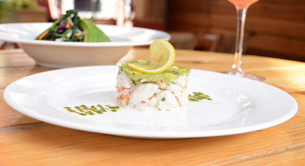 Crab and avocado appetizer at Haven Rooftop