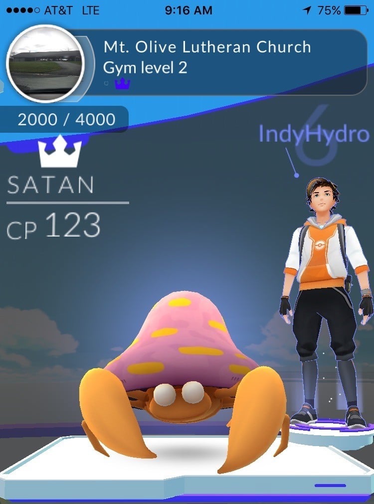 Satan rules a Pokemon gym set in a church.