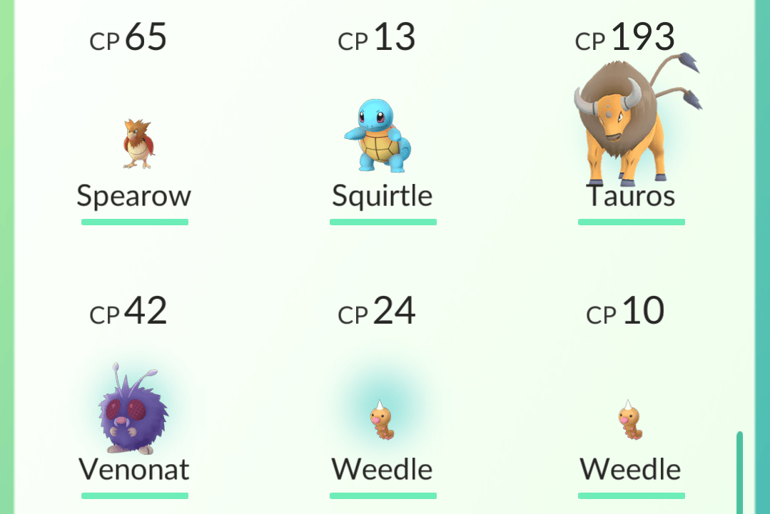 Pokémon GO screen