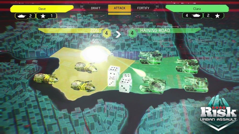 A city at war in this board game-based video game.