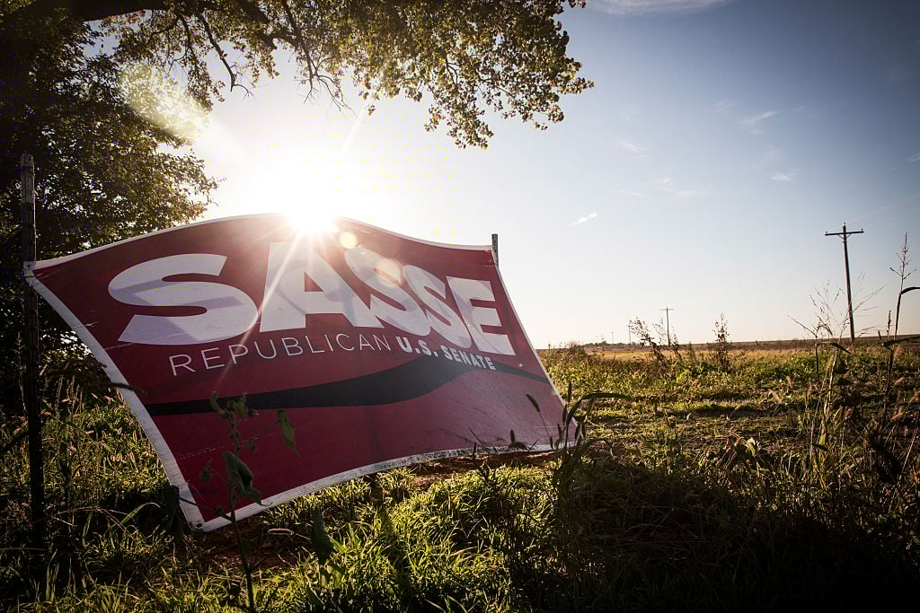 A political sign for Ben Sasse