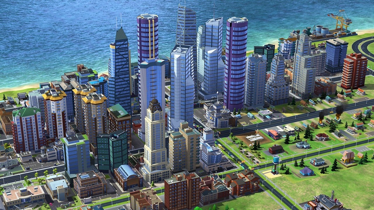 A city skyline in 'SimCity 4'