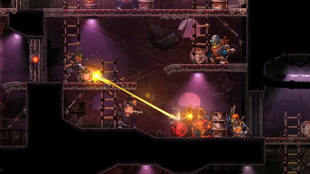 A side-scrolling strategy game.