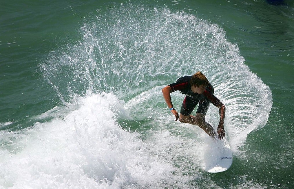 Surfer near Huntington Beach, California