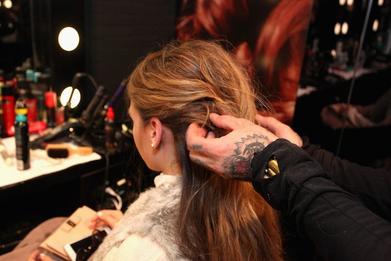 A guest had their hair styled at the TRESemme Salon at Moynihan Station on February 13, 2016 in New York City.