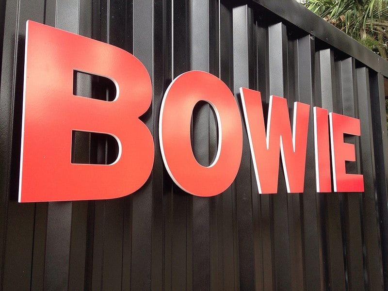 Bowie name on the side of a building