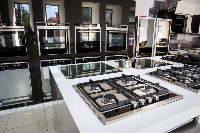 Brand new gas stoves in a shop